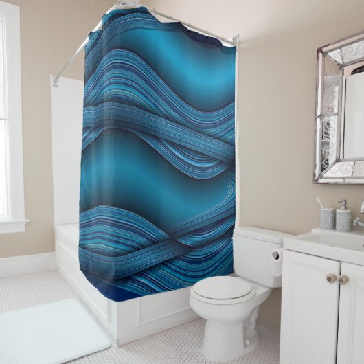 Wavy Blues Douchegordijn (In situ)
