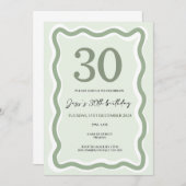 Wavy Border 30e uitnodiging (Voorkant / Achterkant)