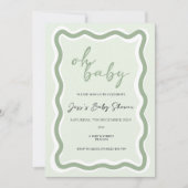 Wavy Border Baby shower Kaart (Voorkant)