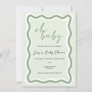 Wavy Border Baby shower Kaart