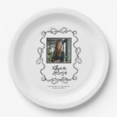 Wavy Border Black Bows Afstudeerfeest Papieren Bordje (Voorkant)