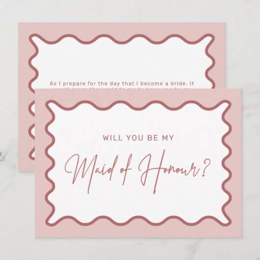 Wavy Border Maid of Honor proposal Kaart (Voorkant / Achterkant)