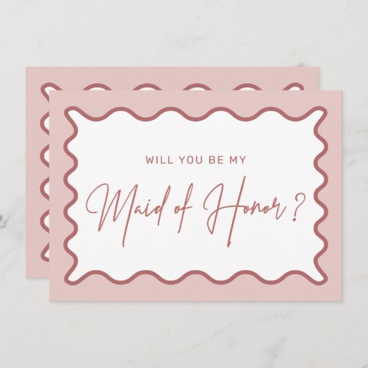 Wavy Border Maid of Honor proposal Kaart (Voorkant / Achterkant)