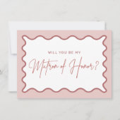 Wavy Border Matron of Honor proposal Kaart (Voorkant)
