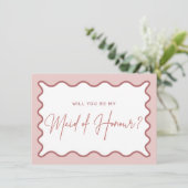Wavy Border Matron of Honor proposal Kaart (Staand voorkant)
