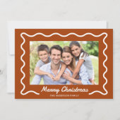 Wavy Border Merry Christmas 3 foto's Rust Feestdagenkaart (Voorkant)