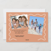 Wavy Border Merry Christmas 3 foto's Rust Feestdagenkaart (Achterkant)