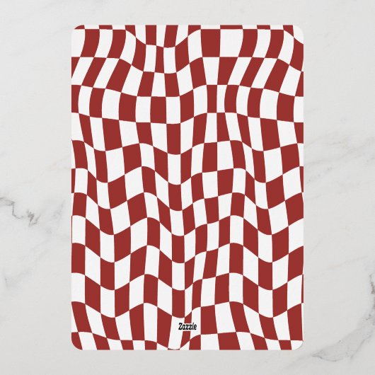 Wavy Border Moderne Retro Kerstfoto Folie Feestdagenkaart (Achterkant)