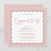 Wavy Border Mrs & Mrs Verloving Shower Uitnodiging (Voorkant / Achterkant)