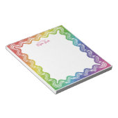 Wavy Border Rainbow Faux Glitter Personalized Name Notitieblok (Schuin)