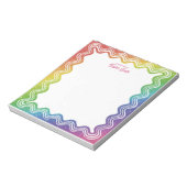 Wavy Border Rainbow Faux Glitter Personalized Name Notitieblok (Linkerzijde)