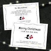 Wavy Border Red Berries Vakantie verhuizen Aankondiging