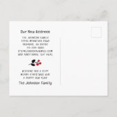 Wavy Border Red Berries Vakantie verhuizen Aankondigingskaart (Achterkant)