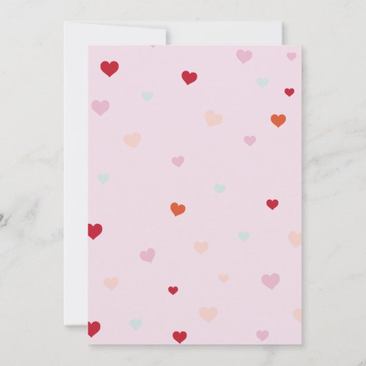 Wavy border schattig ontwerp voor een baby meisje aankondiging (Achterkant)