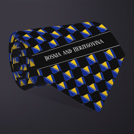 Wavy Bosnië en Herzegovina Vlag Patroon Stropdas