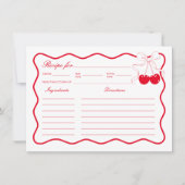 Wavy Bow Cherry Vrijgezellenfeest Recept Kaart (Voorkant)