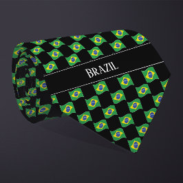Wavy Brazilië Vlag patroon Stropdas