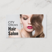 Wavy Brown Hair, Hair Stylist, Hair Salon Visitekaartje (Voorkant)
