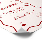 Wavy Burgundy Cherry Bridal Shower Favor Poster (Hoek)