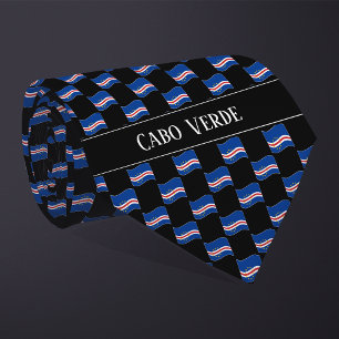 Wavy Cabo Verde-vlagpatroon Stropdas