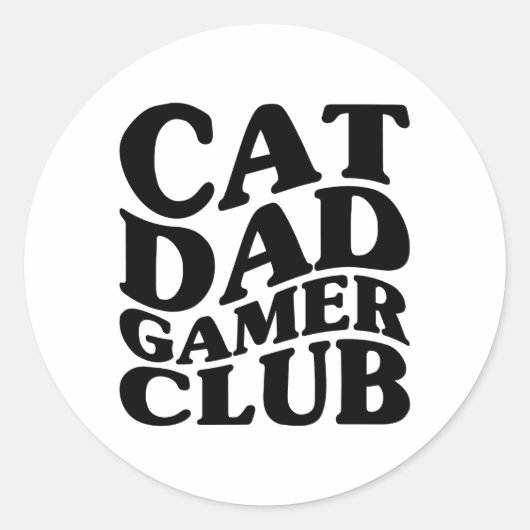 Wavy Cat Dad Gaming Lover Grappig Ronde Sticker (Voorkant)