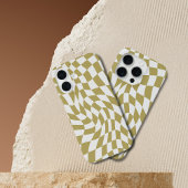 Wavy Checkerboard Moderne iPhone 16 hoesjes