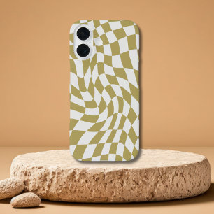 Wavy Checkerboard Moderne iPhone 16 hoesjes
