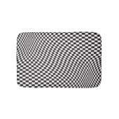 Wavy Checkered Black White Checkerboard Pattern Badmat (Voorkant)