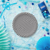 Wavy Checkered Black White Checkerboard Pattern Papieren Bordje (Feest)