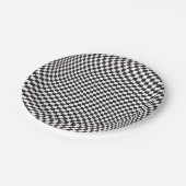 Wavy Checkered Black White Checkerboard Pattern Papieren Bordje (Gekanteld)