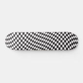 Wavy Checkered Black White Checkerboard Pattern Persoonlijk Skateboard (Horizontaal)