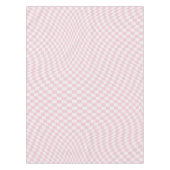 Wavy Checkered Pastel Pink Checkerboard Pattern Tafelkleed (Voorkant)