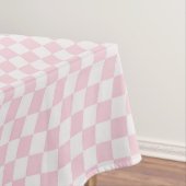Wavy Checkered Pastel Pink Checkerboard Pattern Tafelkleed (Voorbeeld)