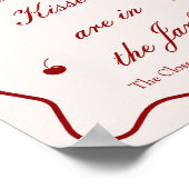 Wavy Cherry Bridal Shower Guess How Many Kisses Poster (Hoek)