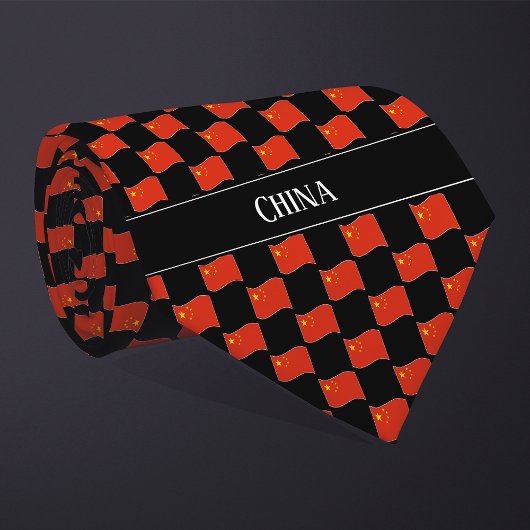 Wavy China Vlag Patroon Stropdas