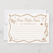 Wavy Coffee Bridal Shower Date Night Ideas Card Kaart (Voorkant)