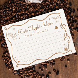 Wavy Coffee Bridal Shower Date Night Ideas Card Kaart