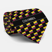 Wavy Colombia Vlag Patroon Stropdas (Opgerold)