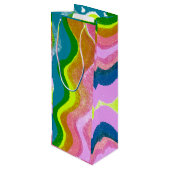 Wavy Colors Wijn Cadeautas (Achterkant Gekanteld)