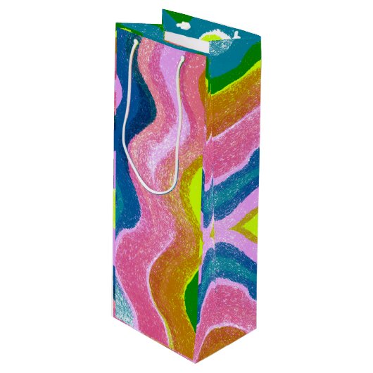 Wavy Colors Wijn Cadeautas (Voorkant Gekanteld)