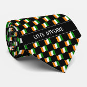 Wavy Cote d'Ivoire Vlag Patroon Stropdas (Opgerold)