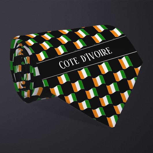 Wavy Cote d'Ivoire Vlag Patroon Stropdas