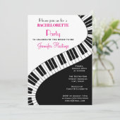 Wavy Curved Piano Keys Bachelorette Party Kaart (Staand voorkant)