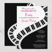 Wavy Curved Piano Keys Bachelorette Party Kaart (Voorkant / Achterkant)