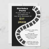 Wavy Curved Piano Keys Birthday Kaart (Voorkant)
