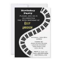 Wavy Curved Piano Keys Birthday