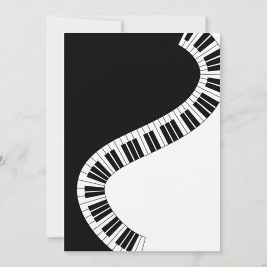 Wavy Curved Piano Keys Birthday Kaart (Achterkant)