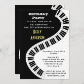 Wavy Curved Piano Keys Birthday Kaart (Voorkant / Achterkant)