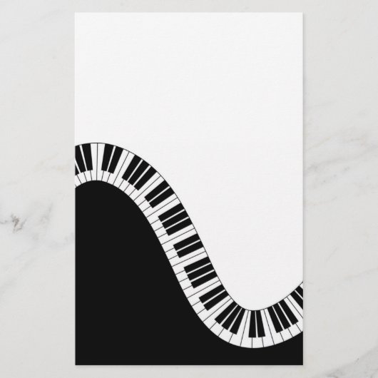 Wavy Curved Piano Keys Briefpapier (Voorkant)