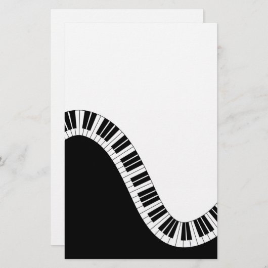 Wavy Curved Piano Keys Briefpapier (Voorkant / Achterkant)